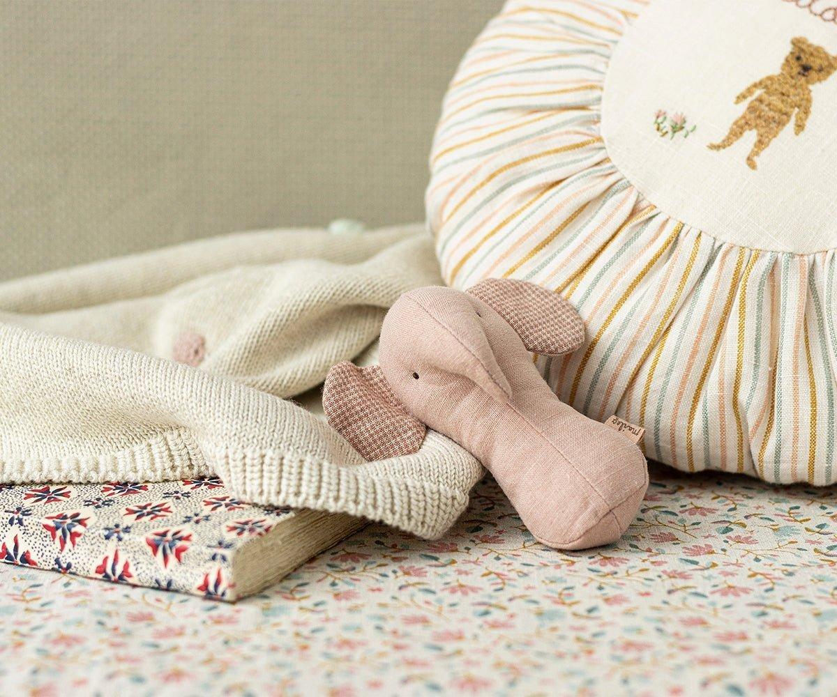 Janie and Jack Lullaby Friend Rattles, Elephant - Rose