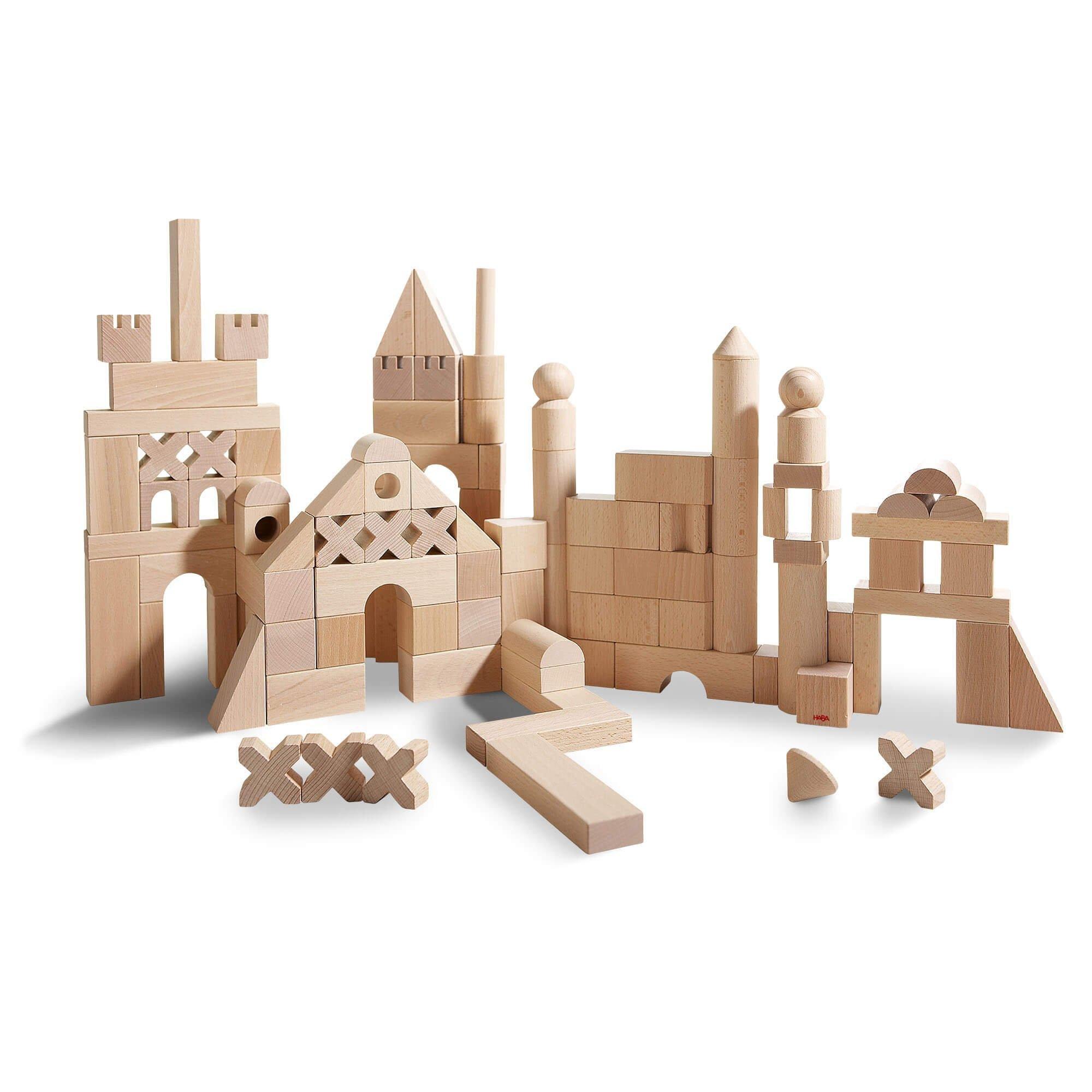 Janie and Jack Basic Building Blocks 102 Piece Extra Large Wooden Starter Set
