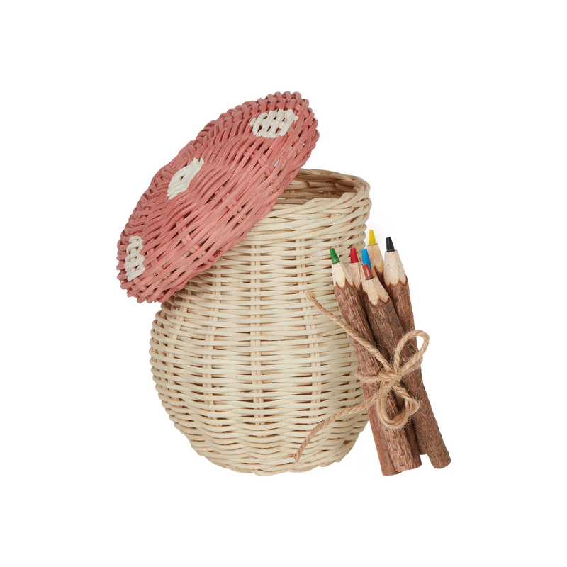 Janie and Jack Toadstool Basket - Musk & Straw