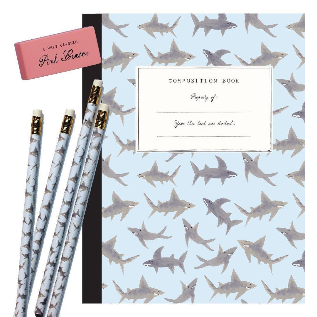 Janie and Jack Sharks Composition Book Gift Set
