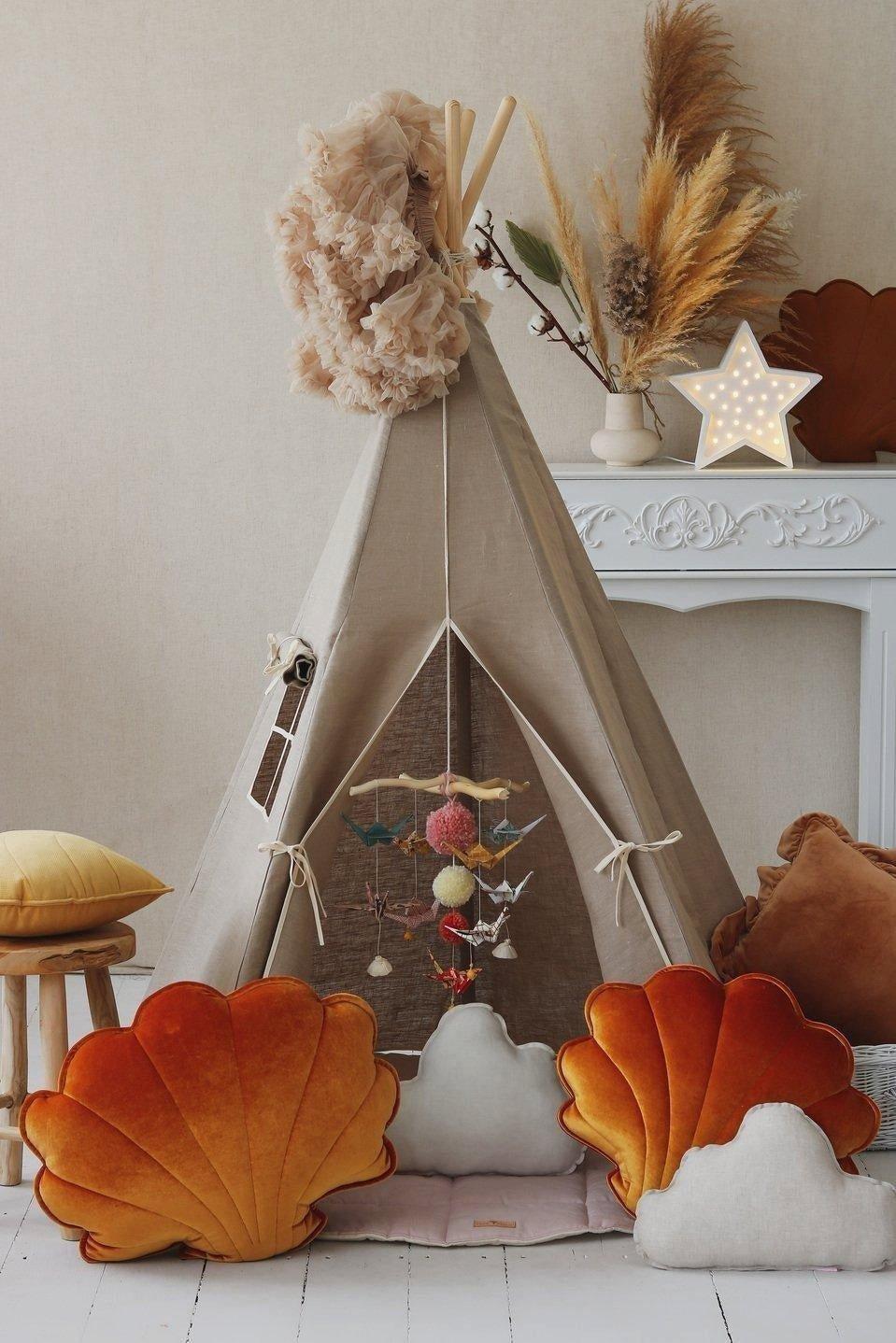 Janie and Jack Natural Linen Teepee Tent