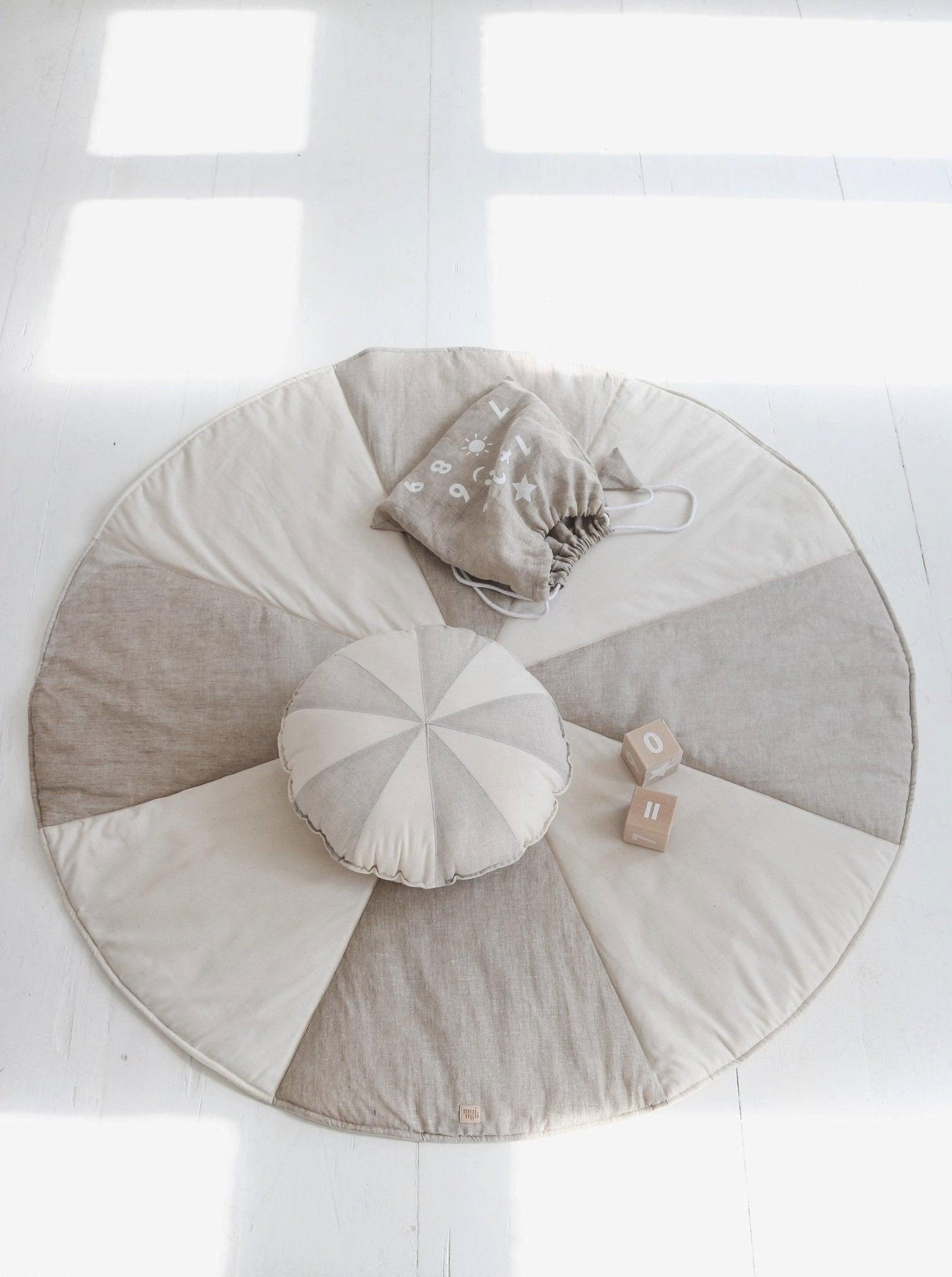 Janie and Jack Cream Candy Round Patchwork Mat