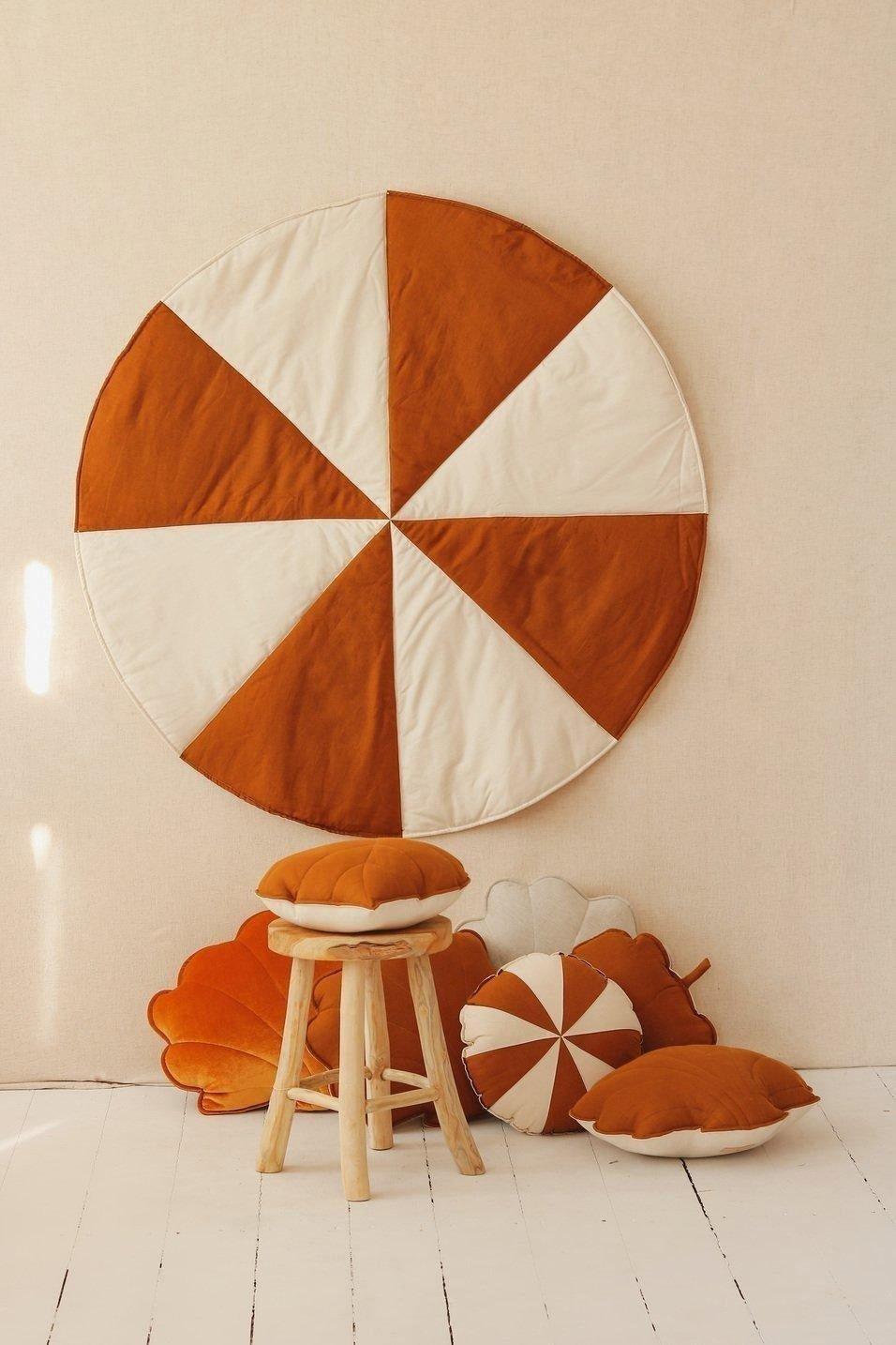 Janie and Jack Caramel Candy Round Patchwork Mat