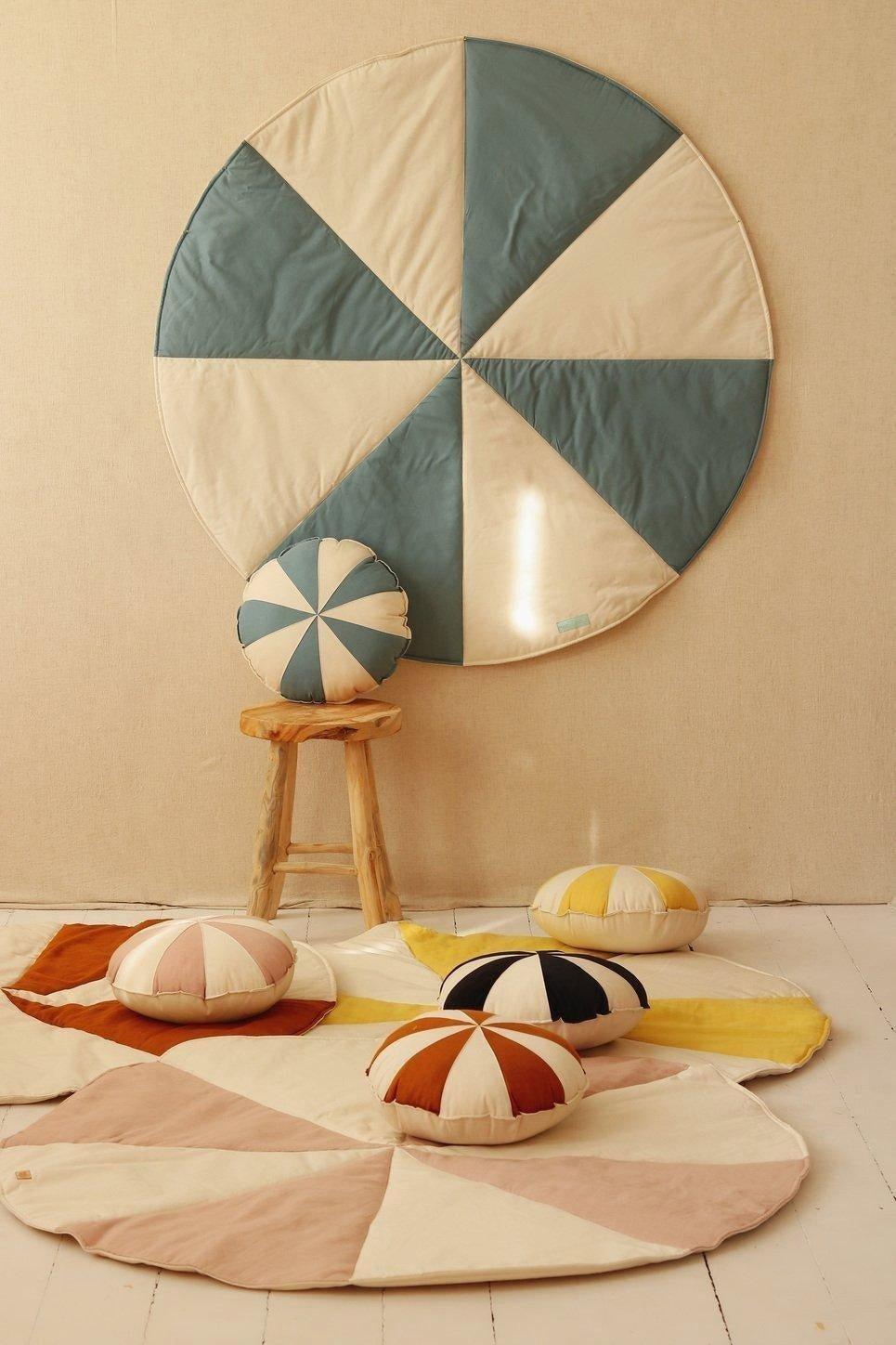 Janie and Jack Blue Candy Round Patchwork Mat