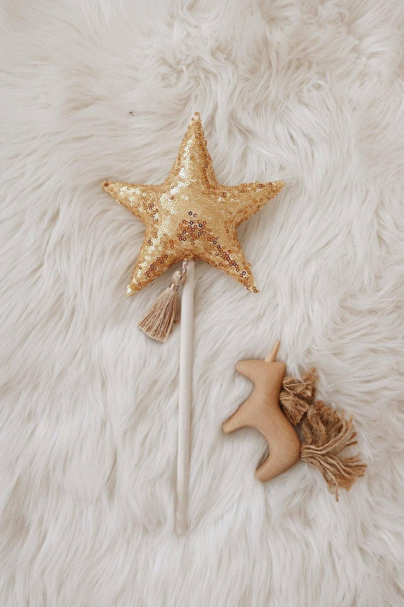 Janie and Jack Gold Sequins Magic Wand