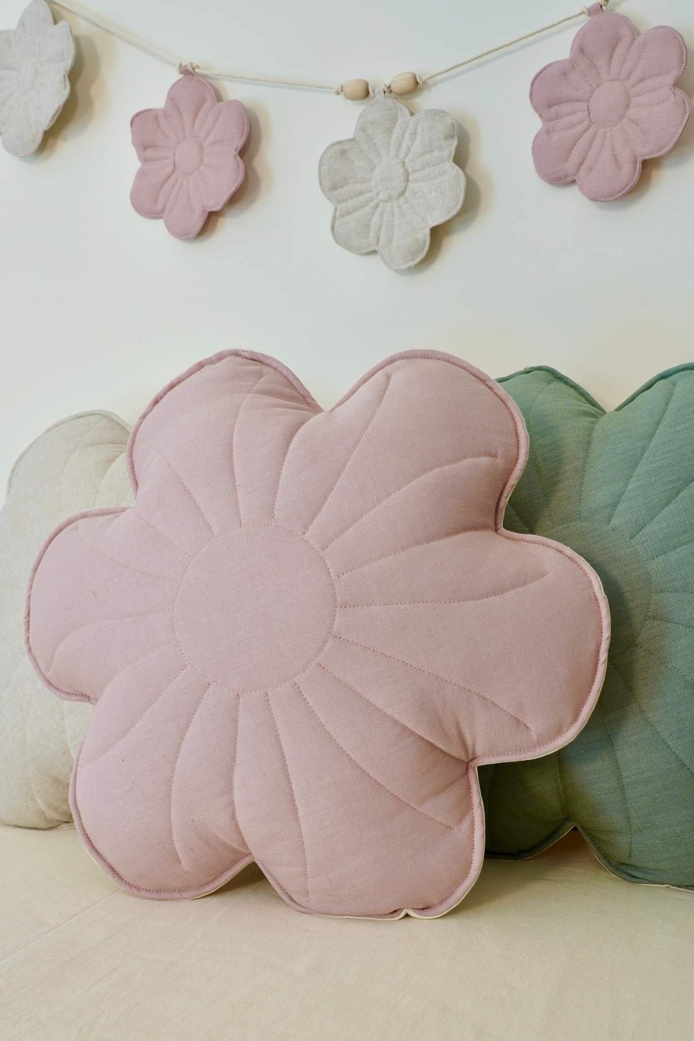 Janie and Jack Linen "Powder Rose" Flower Pillow