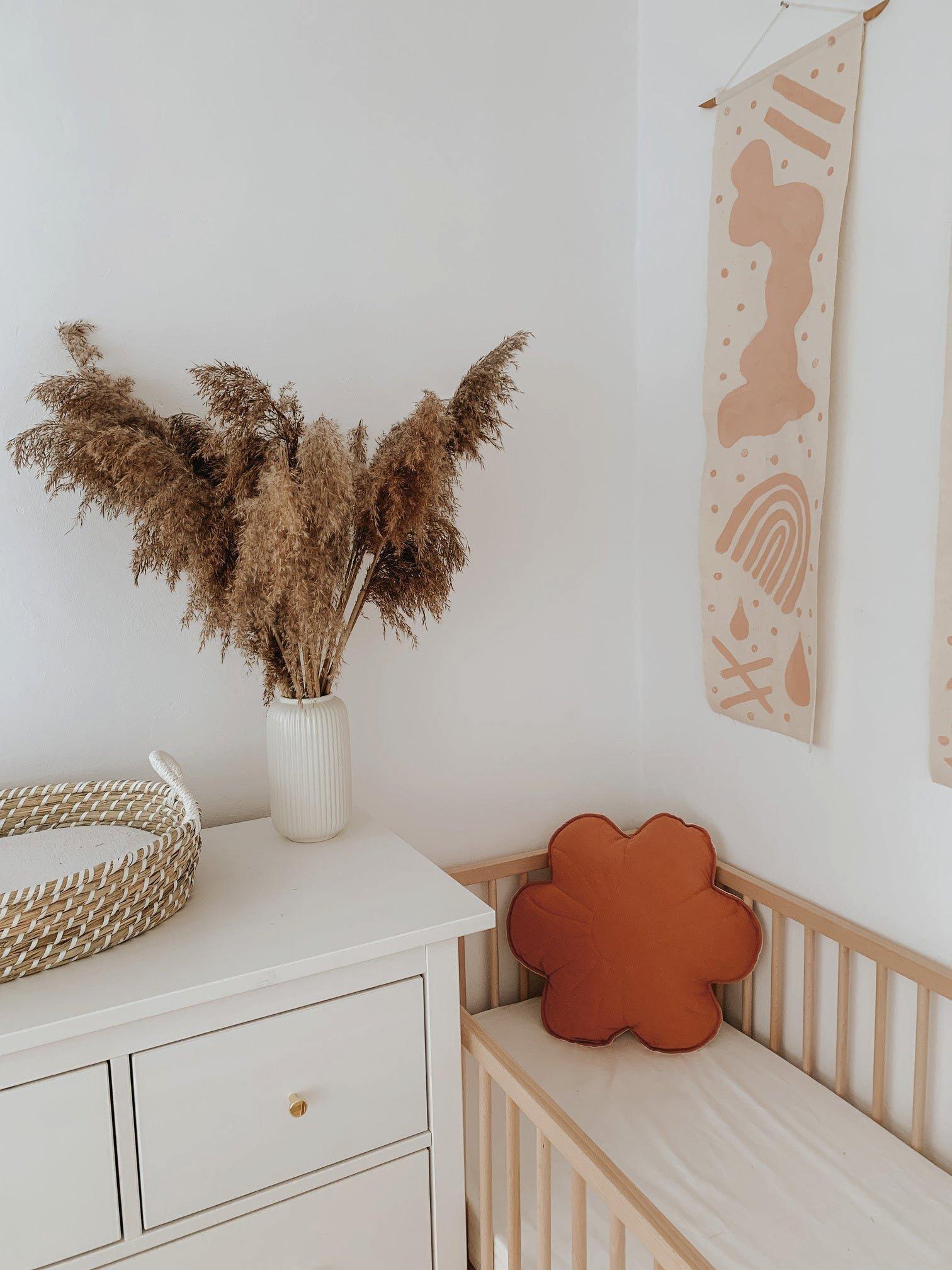Janie and Jack Linen "Papaya" Flower Pillow