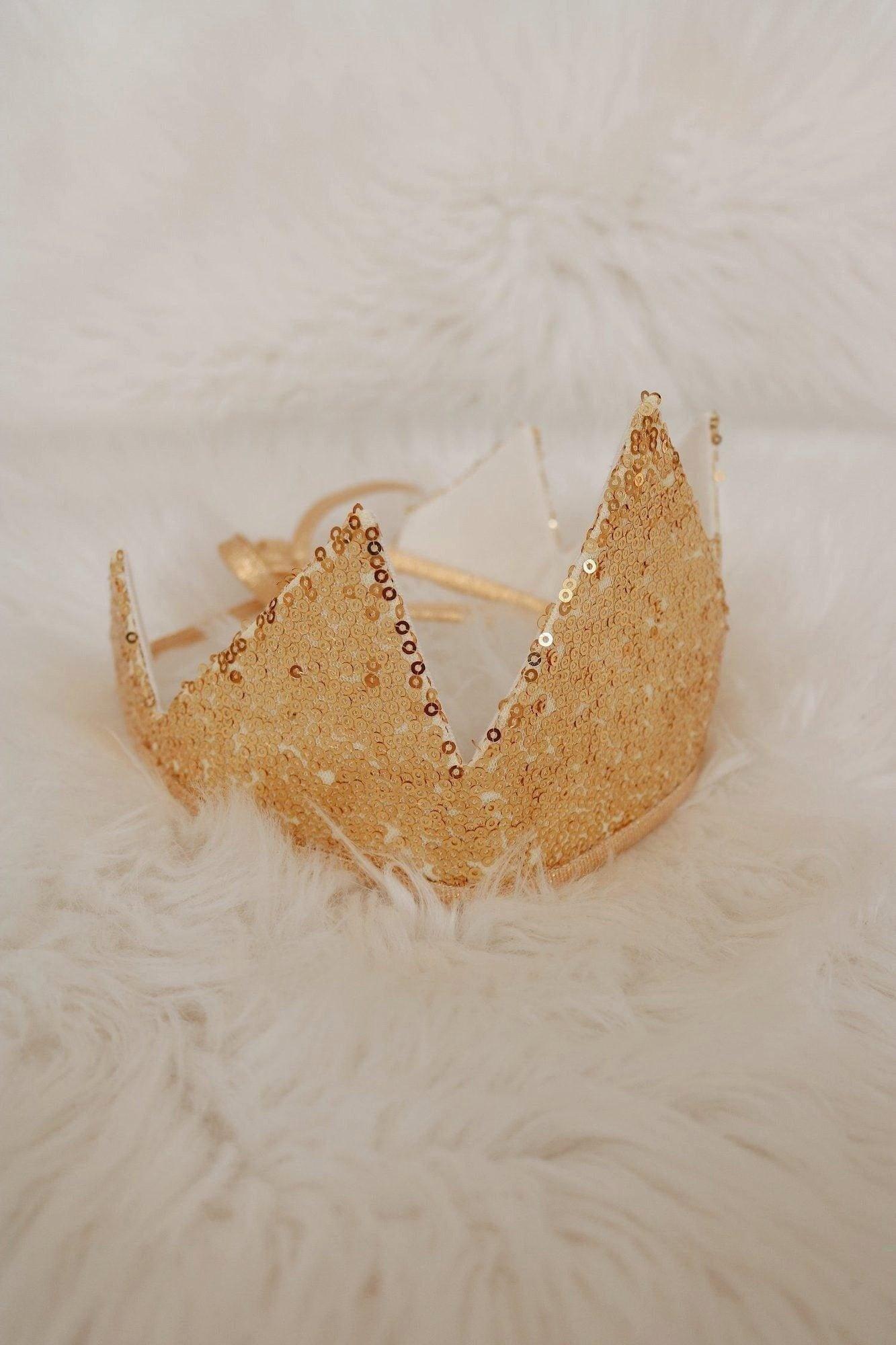 Janie and Jack Gold Sequins Crown