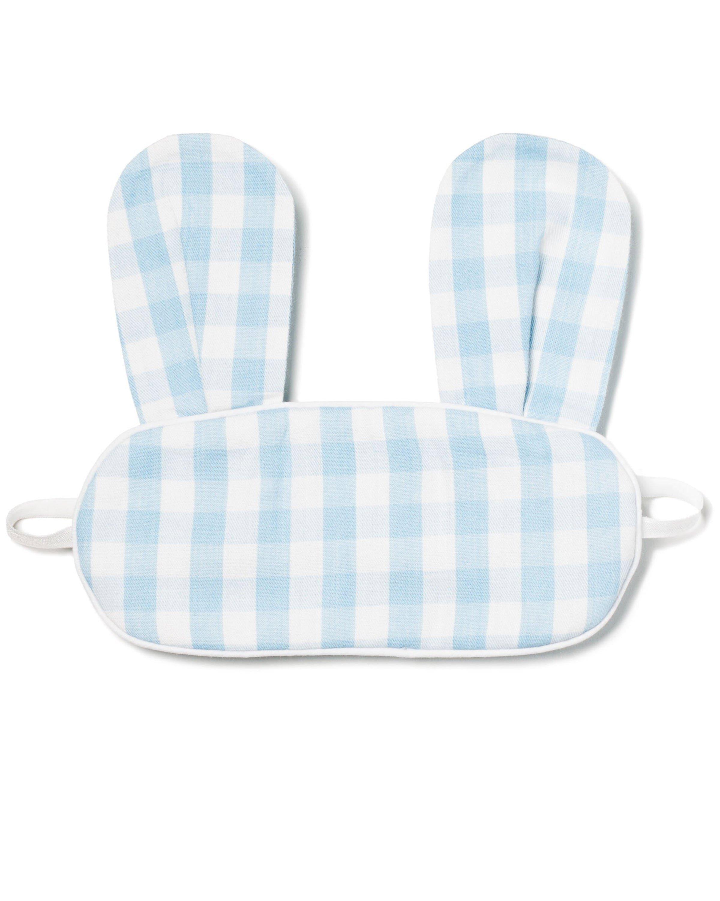 Janie and Jack Light Blue Gingham Bunny Eye Mask