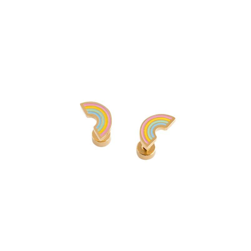 Janie and Jack Pastel Rainbow Stud Earrings