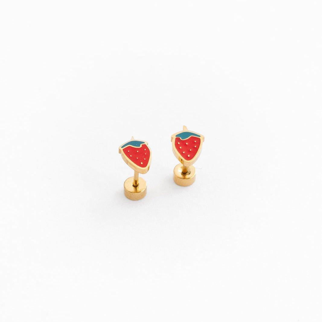 Janie and Jack Strawberry Stud Earrings