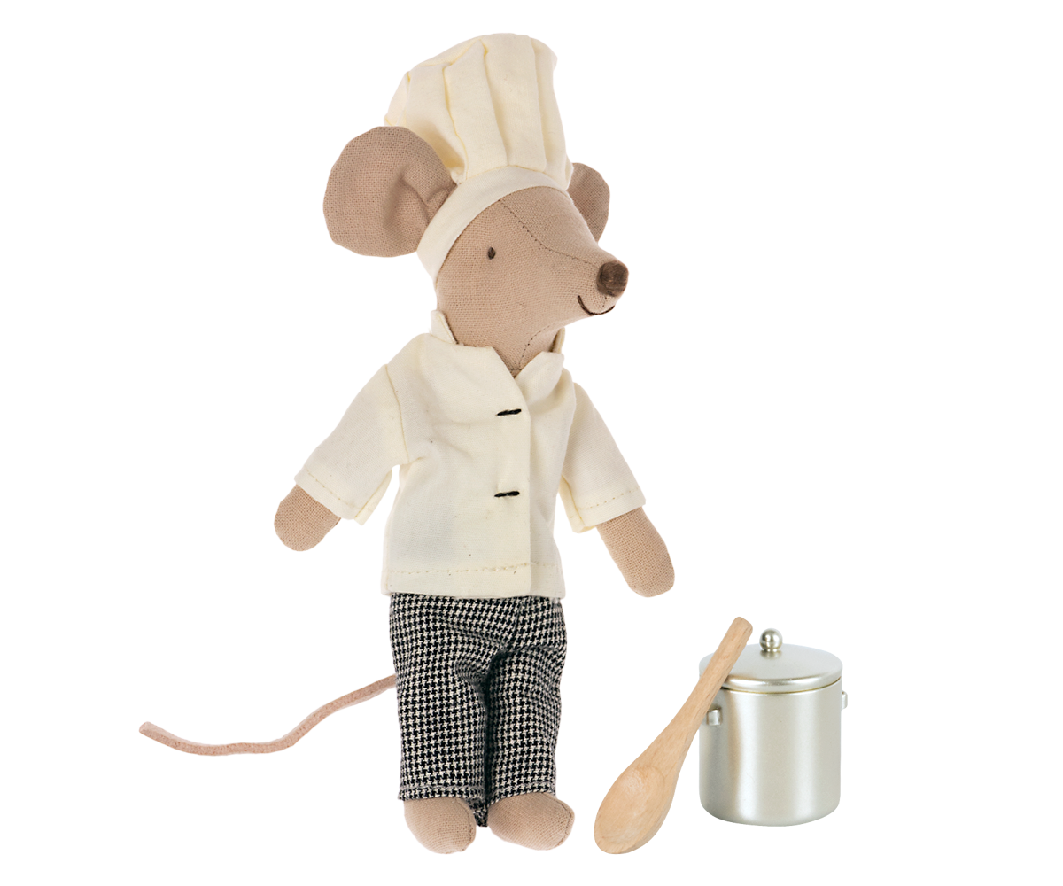 Janie and Jack Chef mouse w. soup pot and spoon