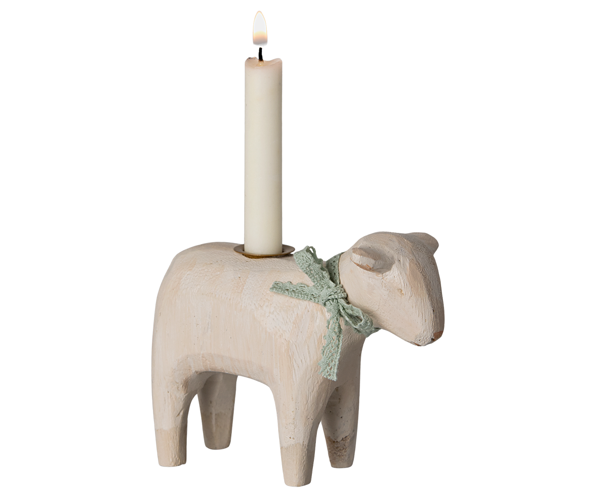 Janie and Jack Candle holder, Lamb - Mint