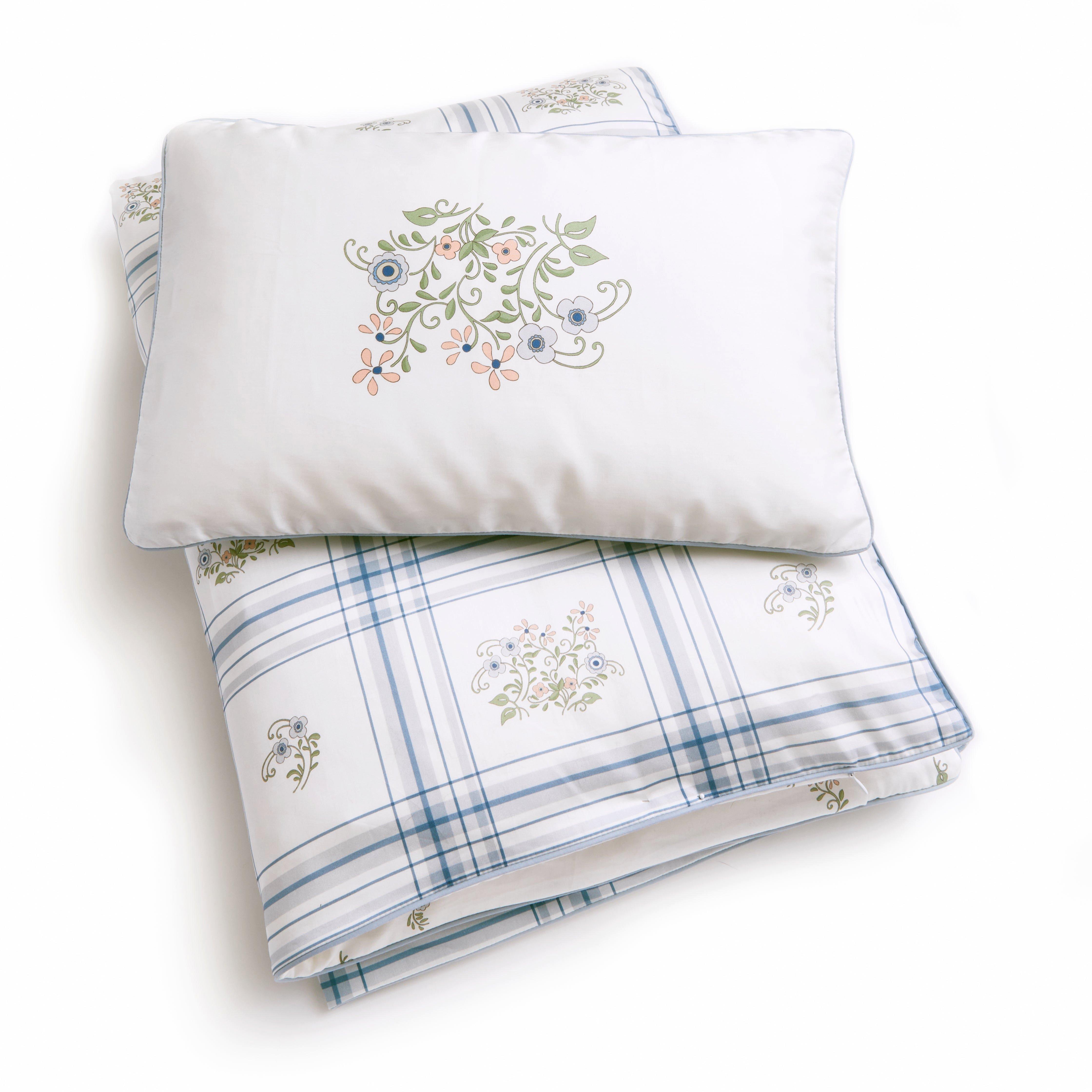 Janie and Jack Fleur + Stripe Toddler Duvet Set - Ivory