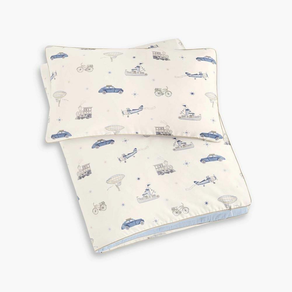 Janie and Jack Transit Treasures Toddler Duvet Set - Blue