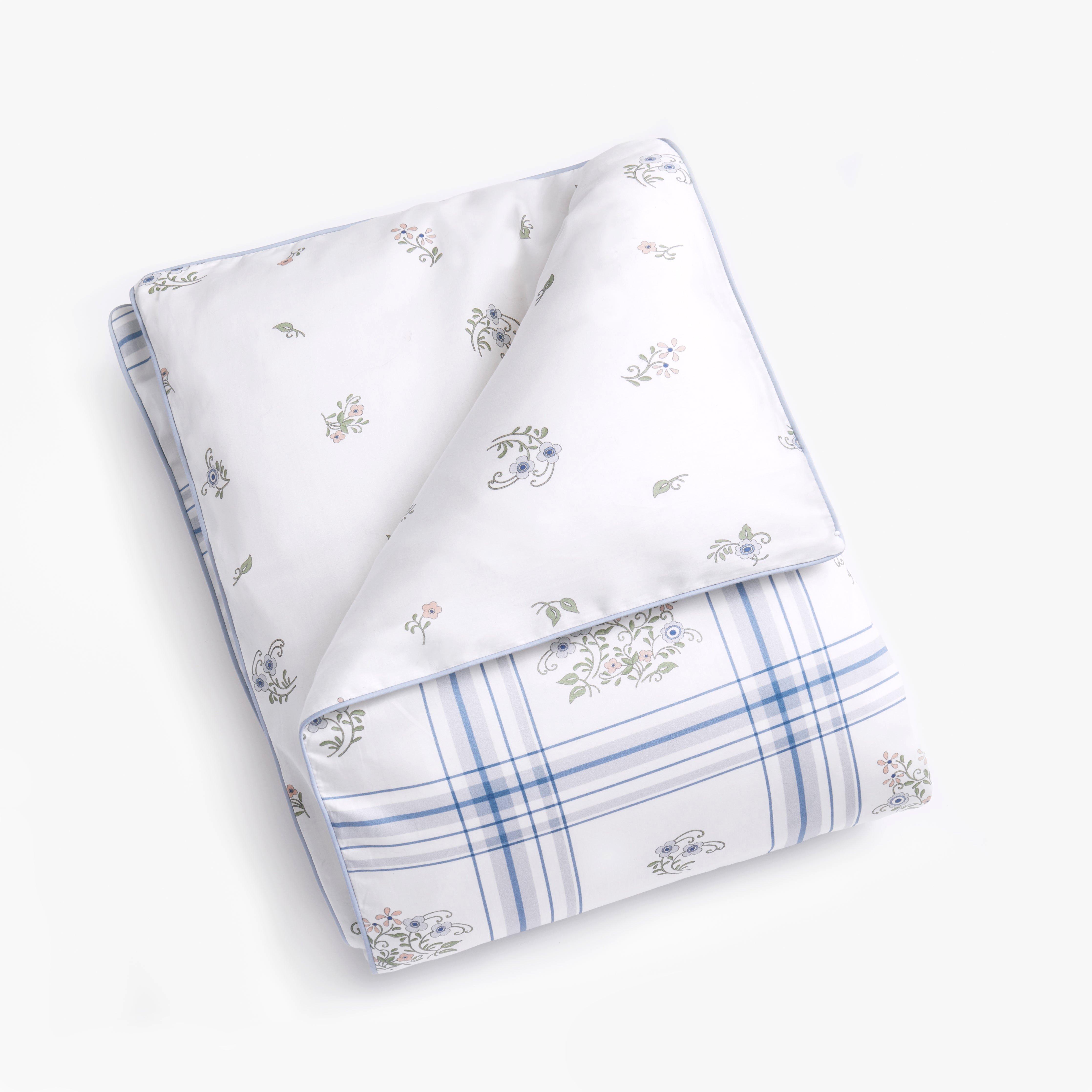 Janie and Jack Fleur + Stripe Baby Duvet Set - Ivory