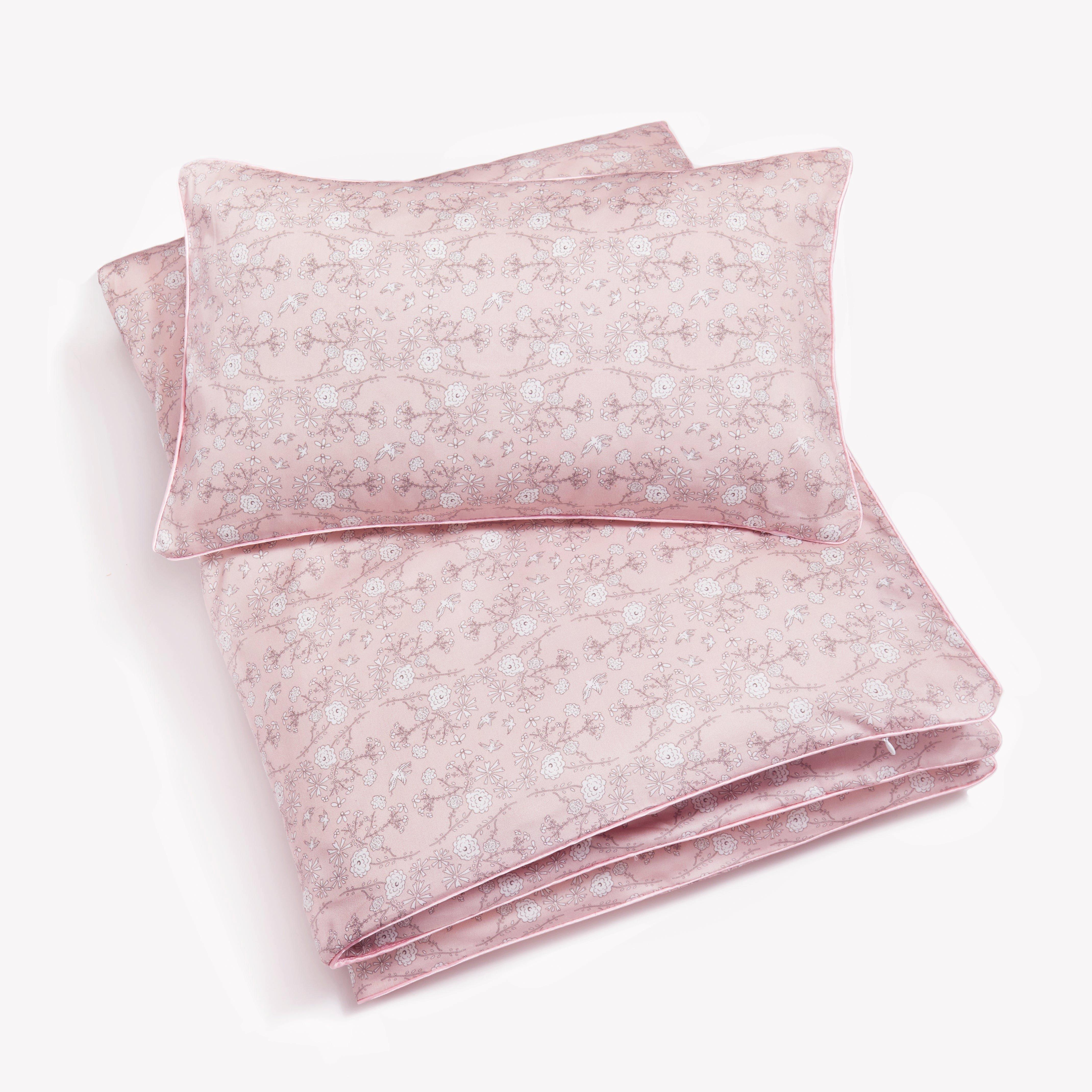Janie and Jack Bird's Song Toddler Duvet Set - Pink