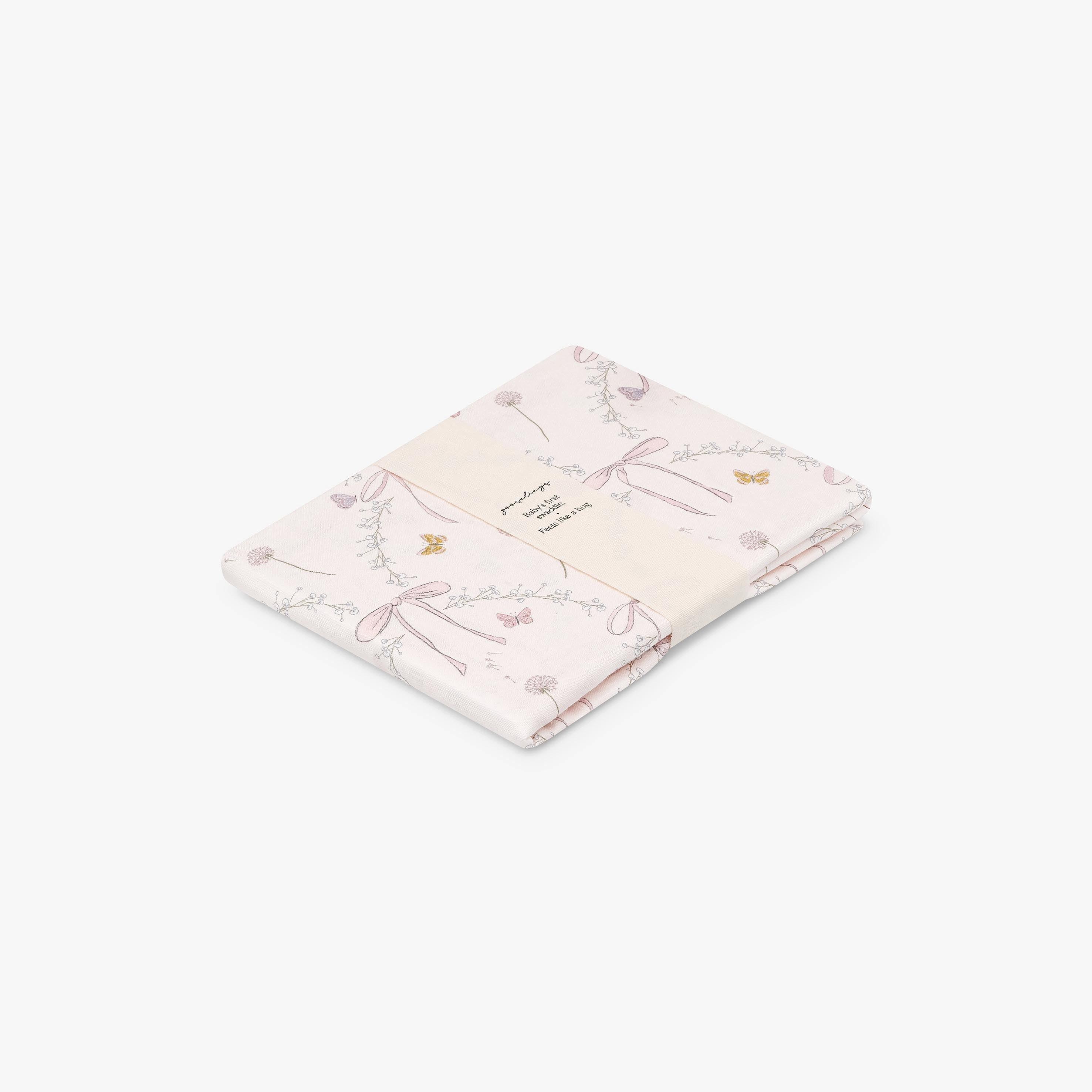 Janie and Jack Bows & Butterfly Kisses Swaddle - Pink