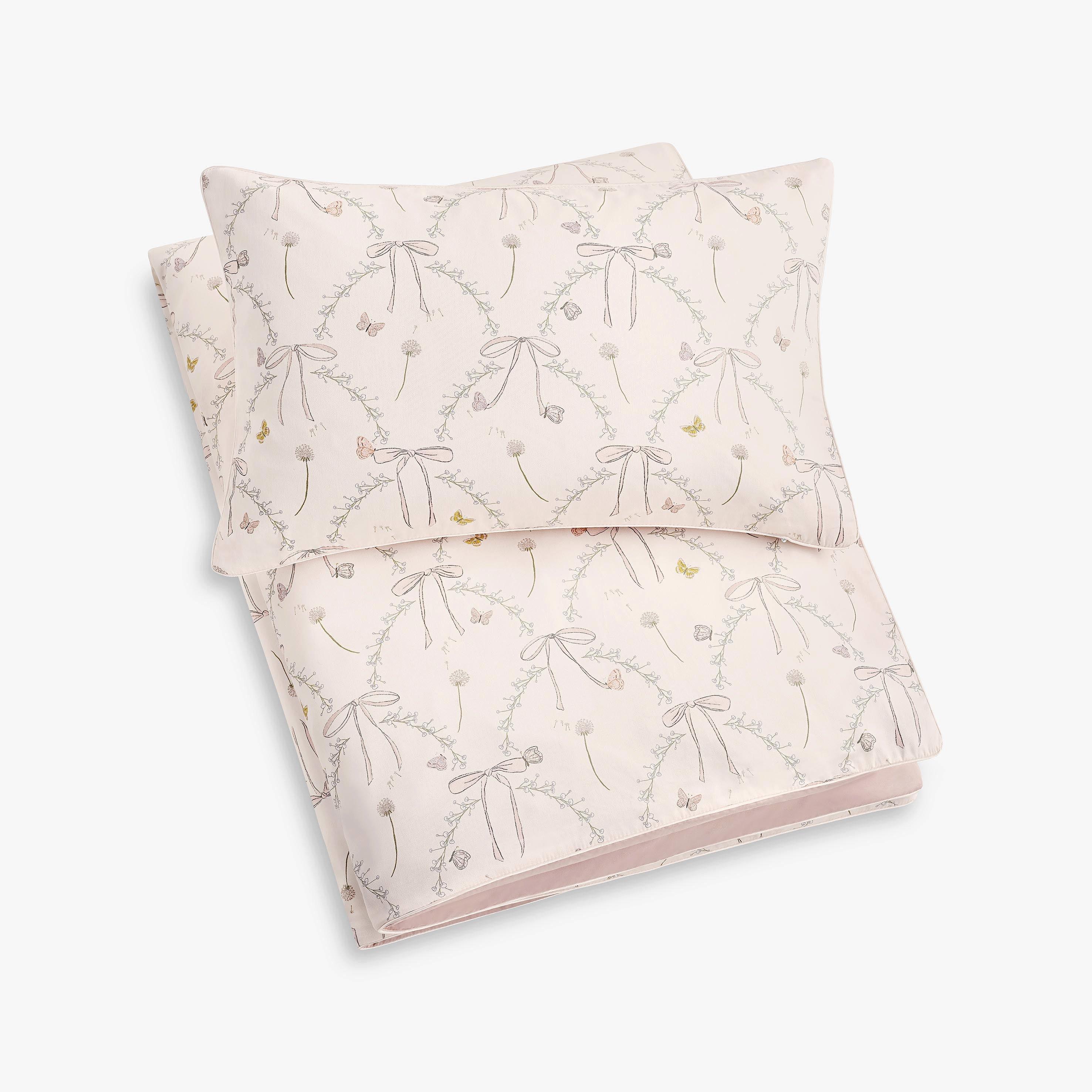 Janie and Jack Bows & Butterfly Kisses Toddler Duvet Set - Pink