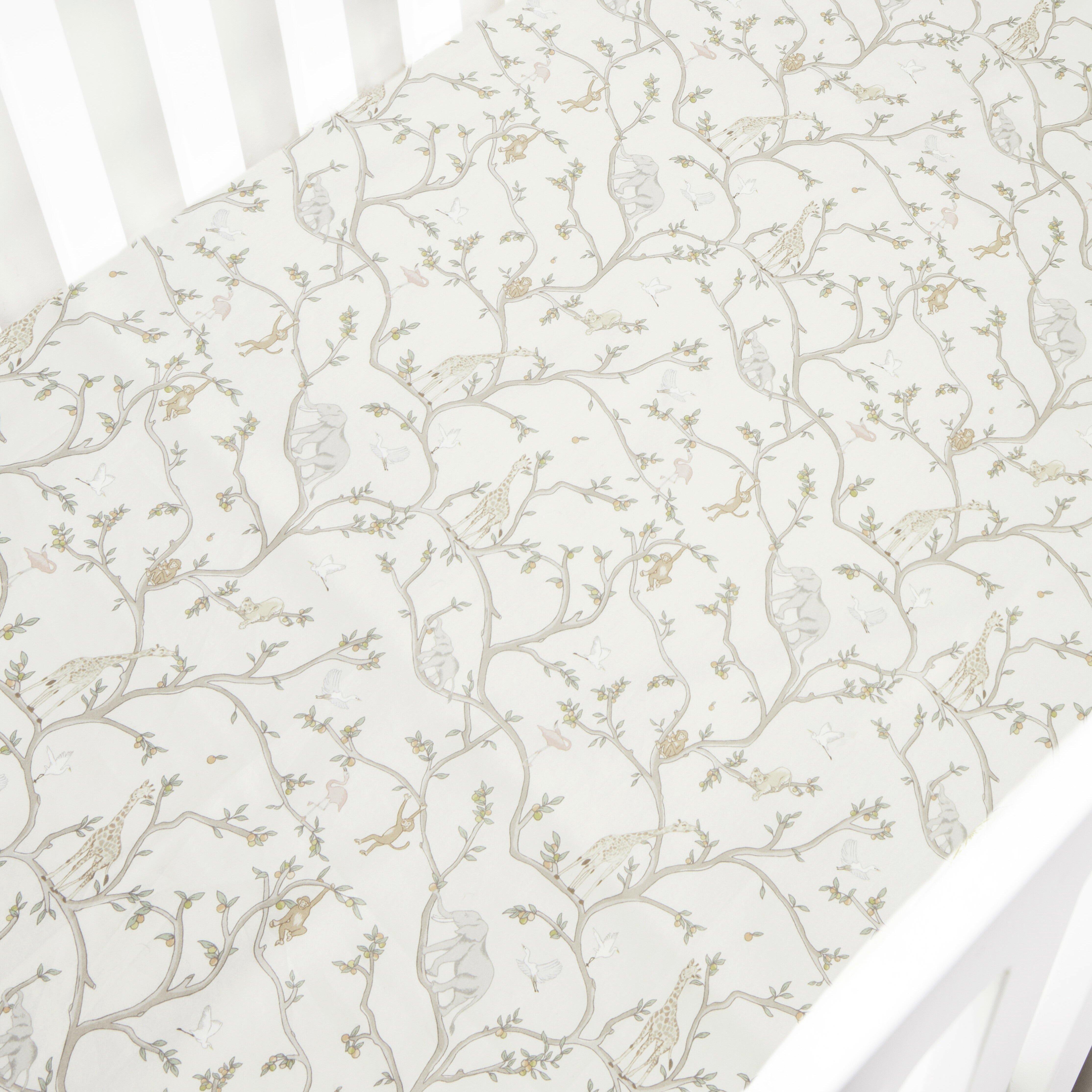 Janie and Jack Animal Parade Crib Sheet - Ivory
