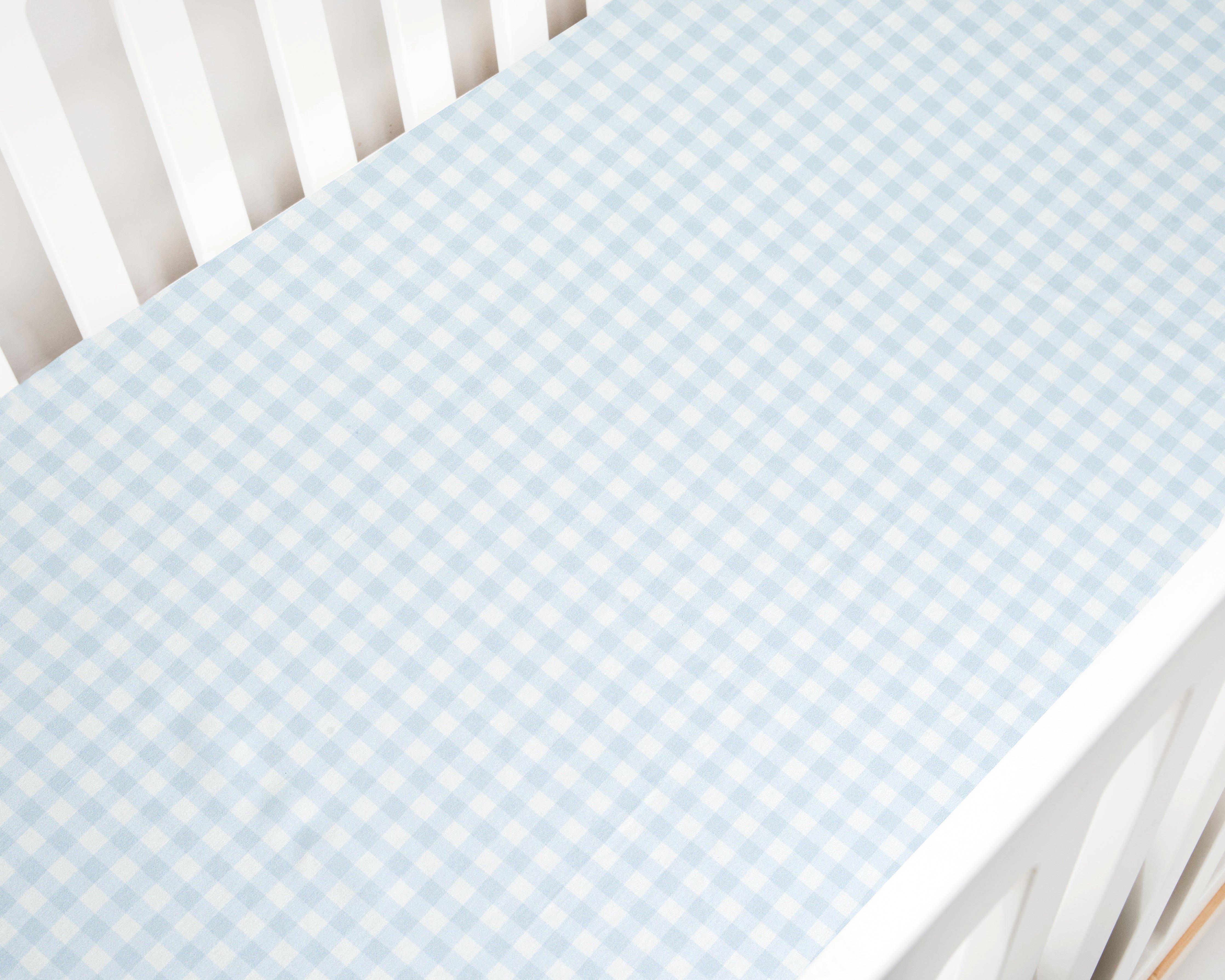 Janie and Jack Picnic Gingham Crib Sheet - Blue