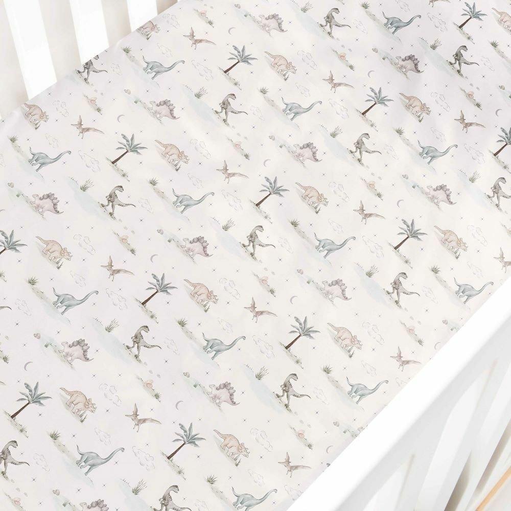Janie and Jack Dino Dreams Crib Sheet - Sage