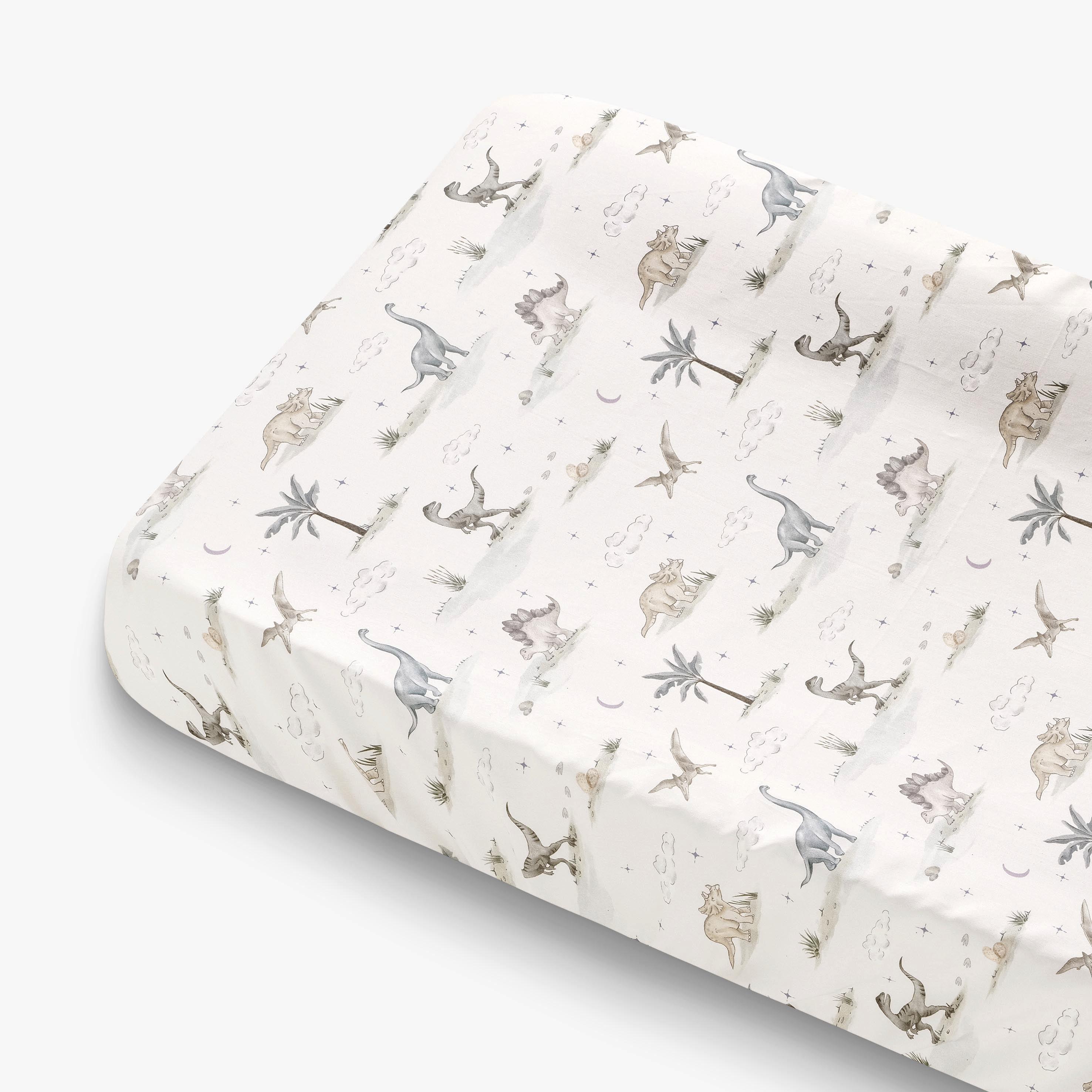 Janie and Jack Dino Dreams Changing Pad Cover - Sage