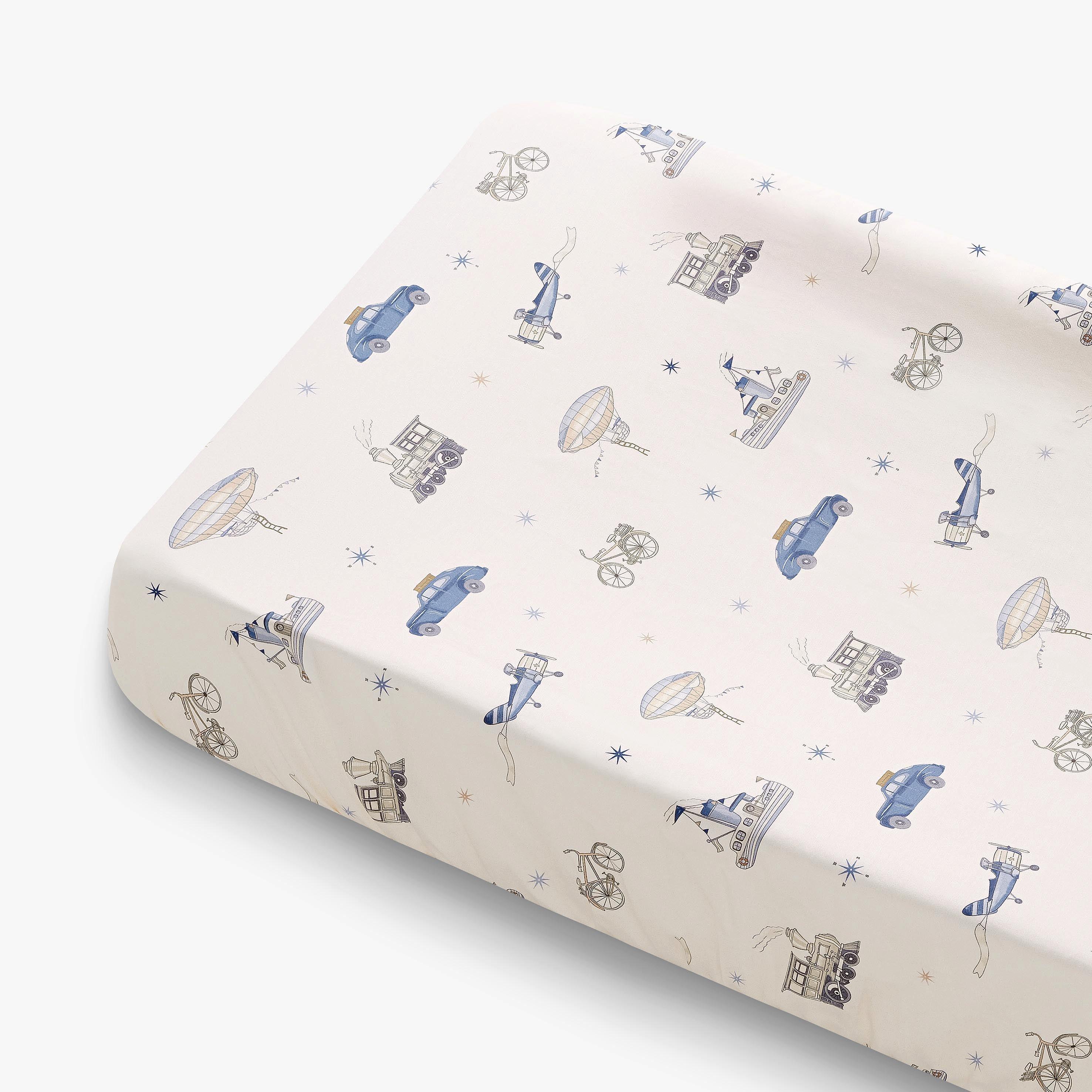 Janie and Jack Transit Treasures Changing Pad Cover - Blue