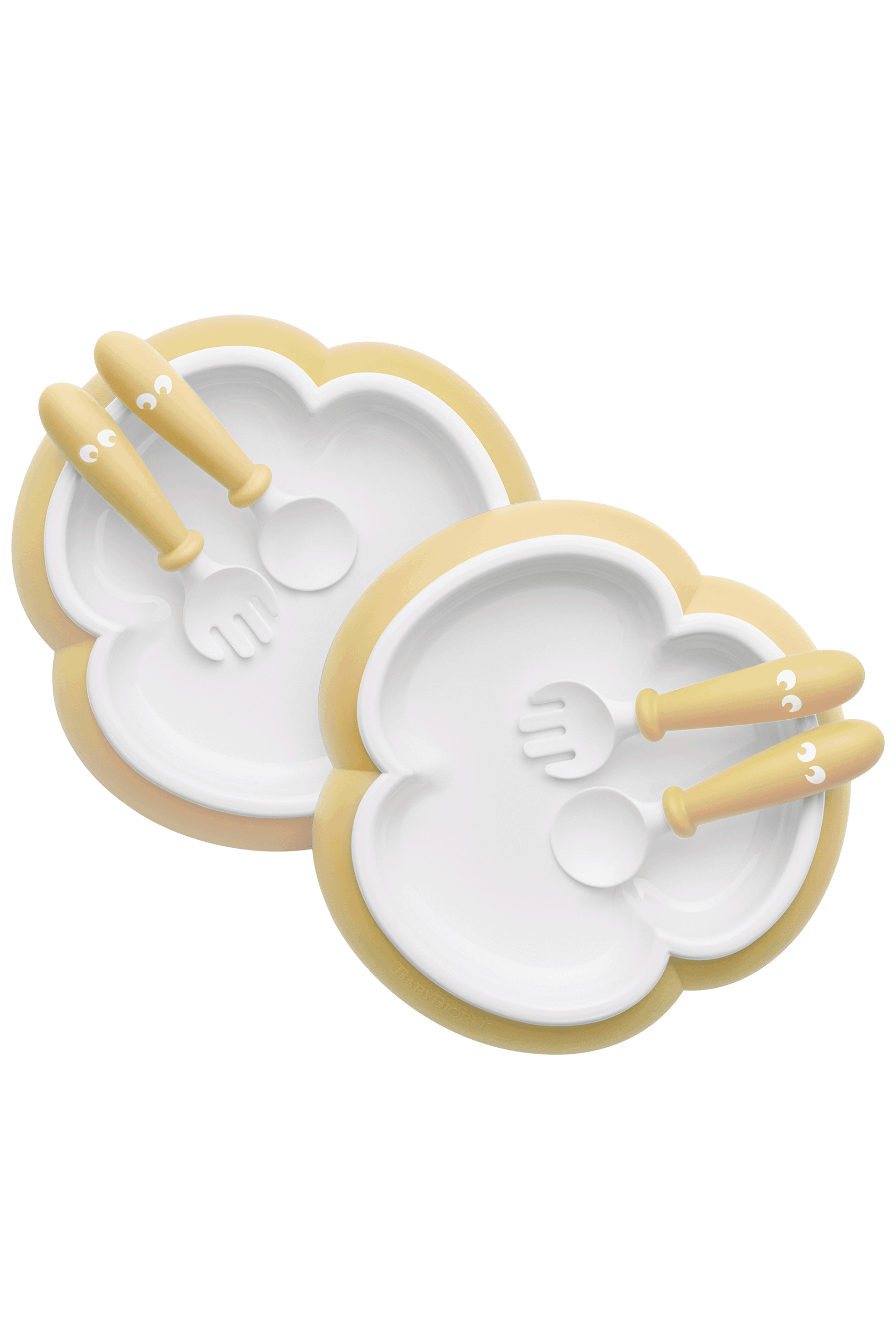 Janie and Jack Baby Plate, Spoon & Fork, 2 Sets, Powder Yellow