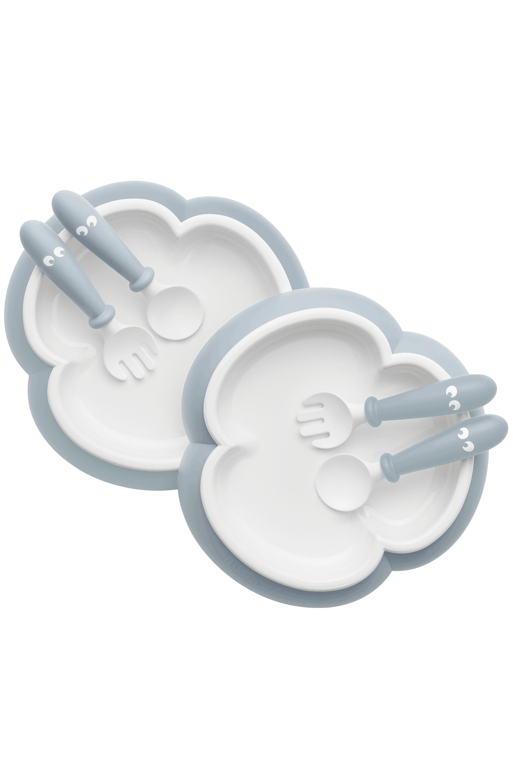 Janie and Jack Baby Plate, Spoon & Fork, 2 Sets, Powder Blue
